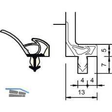 Innent�rdichtung SP 8801, Kunststoff lichtgrau