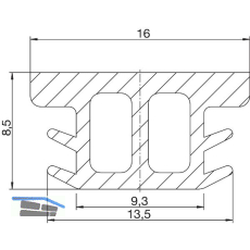 Stulpdichtung S 3117f, Kunststoff silber