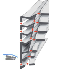 Dichtungsprofil/Renovierungs-Fl�gelfalzdichtung 6308 AC, 6,5 m, wei�