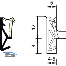 Fl�gelfalzdichtung SP 125, Kunststoff rustikalbraun