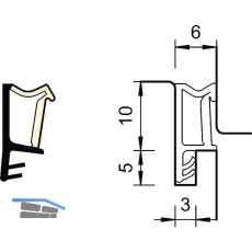 �berschlagdichtung SP 103a, Kunststoff schwarz