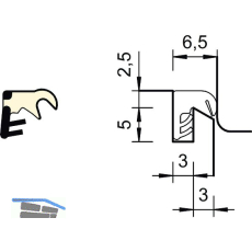 �berschlagdichtung SP 33b, Kunststoff rustikalbraun