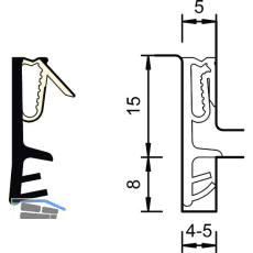 Fl�gelfalzdichtung SP 7715, Kunststoff wei�