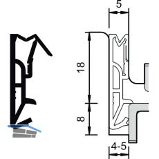 Haust�rdichtung DS 185a, Silikon graphitgrau