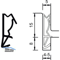 Haust�rdichtung S 6515a, Kunststoff graphitgrau