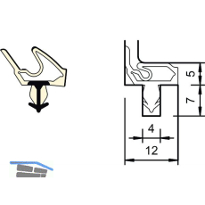 T�ranschlagdichtung SP 7677, Falz 12 mm, Kunststoff wei�