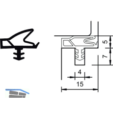 T�ranschlagdichtung S 6699a, Kunststoff schwarz