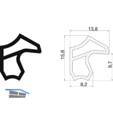 Stahlzargendichtung M 2246, Kunststoff rustikalbraun
