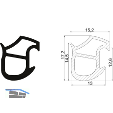 Stahlzargendichtung M 2577, Kunststoff schwarz
