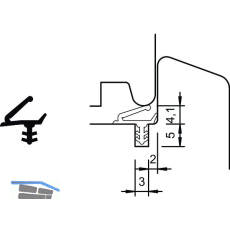 �berschlagdichtung S 7624, Kunststoff schwarz