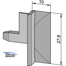 Dichtungsprofil-Endst�ck VES 3a-1210, Kunststoff graphitgrau