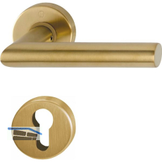 HOPPE Dr�ckergarnitur AMSTERDAM - auf Rosette PZ, 37-42, Edelstahl messingfarben