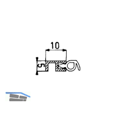 Dichtungsprofil PTS 2100, 10 mm, Profil wei�, Dichtung wei�