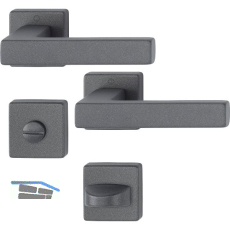 HOPPE Dr�ckergarnitur AUSTIN auf Rosette WC, TS 37-42 mm, Aluminium sandschwarz