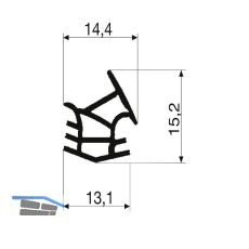 Stahlzargendichtung P 1031A f�r Novofermzarge, Kunststoff wei�
