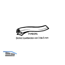 Dichtungsprofil selbstklebend, Typ P, Kunststoff braun, 1 St�ck = 7,5 Meter