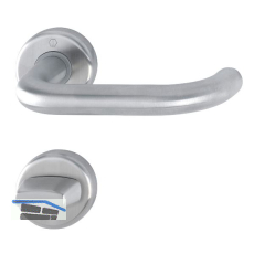 HOPPE Dr�ckergarnitur BADEN - auf Rosette WC, 39-47 mm, Edelstahl matt