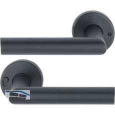 HOPPE Dr�ckerpaar AMSTERDAM MiniLock rechts, Edelstahl schwarz matt