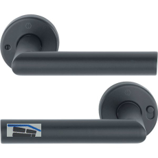 HOPPE Dr�ckerpaar AMSTERDAM MiniLock links, Edelstahl schwarz matt