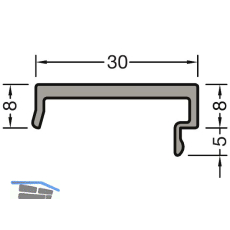 GUTMANN Deckel D8 Weser L=6000 mm auf Ma� Alu silber eloxiert