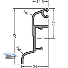 GUTMANN Regenschutzschiene Spree 24 OF L=6000 mm Aluminium silber eloxiert