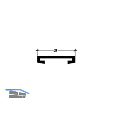 Dichtungshalteprofil oben, Aluminium natur, auf Ma�