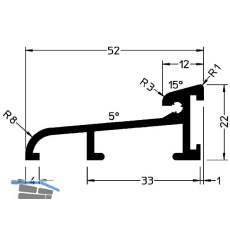 GUTMANN T�rschwelle Weser 52 L=6000 mm auf Ma� 52 x 22 mm Alu silber eloxiert