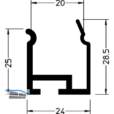 GUTMANN Weser Unterbau-Adapterprofil P3940 L=6000 mm auf Ma� Aluminium blank