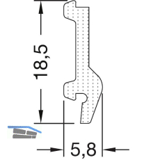 GUTMANN Weser Dichtungsprofil TD 18 L=6000 mm EPDM schwarz