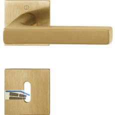 HOPPE Dr�ckergarnitur DALLAS Flachrosette eckig BB, messingfarben hell satiniert