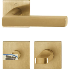 HOPPE Dr�ckergarnitur DALLAS Flachrosette eckig WC, messingfarben hell satiniert