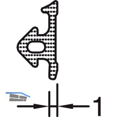GUTMANN Dichtungsprofil D 190 F, L=120 m, EPDM schwarz