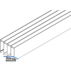 VITRIS Atrivant 80 Deckenschiene hoch 4-bahnig Alu Silber L=4000 mm