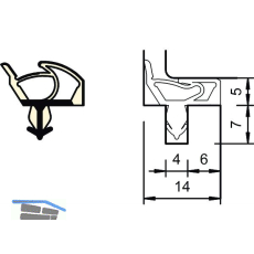 Innent�rdichtung SP 7544, Kurzbund � 6,25 Meter, Kunststoff beige