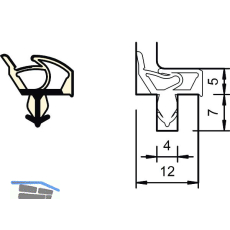 Innent�rdichtung SP 7575, Kurzbund � 6,25 Meter, Kunststoff beige