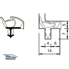 Innent�rdichtung SP 7576, Kurzbund � 6,25 Meter, Kunststoff lichtgrau