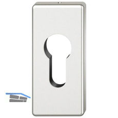 FSB Zylinderrosette 17 1778 eckig, Aluminium silber eloxiert