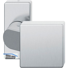 FSB T�rknopf 07 0812 auf Rosette eckig, Gewinde M12, Edelstahl matt