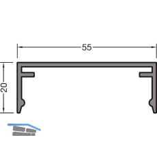 GUTMANN Abdeckprofil-Pfosten P2020/55, L=6000 mm, Aluminium blank