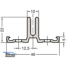 GUTMANN Basisprofil P GF60, L=6000 mm, Aluminium blank