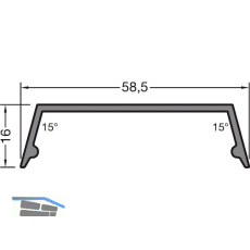 GUTMANN Abdeckprofil-Riegel P2016/13-55, L=6000 mm, Aluminium blank