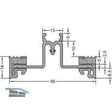 GUTMANN Pfostendichtung GF60 P-E3, Bundl�nge 30 m, Kunststoff APTK schwarz