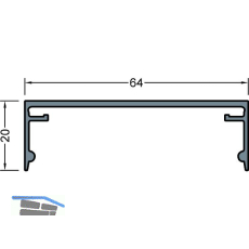 GUTMANN Abdeckprofil-Pfosten P2020/64, L=6000 mm, Aluminium blank