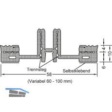 GUTMANN Pfostendichtung PD 60-100 variabel, L=30 m, Kunststoff APTK schwarz