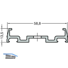 GUTMANN Grundprofil P 2011/64 N, L=6000 mm, Aluminium blank