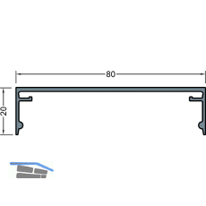 GUTMANN Abdeckprofil-Pfosten P2020/80, L=6000 mm, Aluminium blank