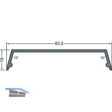 GUTMANN Abdeckprofil-Riegel P2016/13-80, L=6000 mm, Aluminium blank