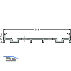 GUTMANN Grundprofil P 2011/100 N, L=6000 mm, Aluminium blank