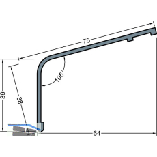 GUTMANN Dachrinnenanschluss P2032, L=6000 mm, Aluminium blank