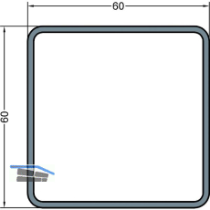 GUTMANN Dachrinnenfallrohr zu P2030, 60 x 60 x 2 mm, L=6000 mm, Aluminium blank